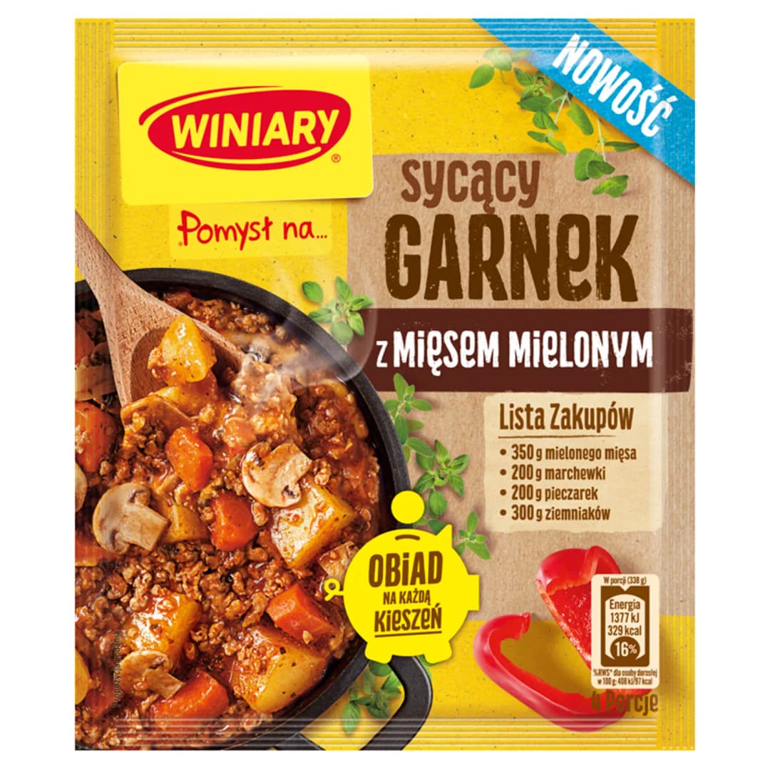 WINIARY POMYSŁ NA... Garnek sycący z mięsem mielonym 39 g