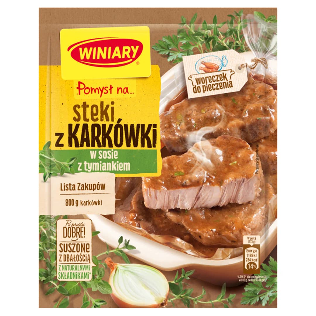 WINIARY POMYSŁ NA... Steki z karkówki w sosie z tymiankiem 40 g