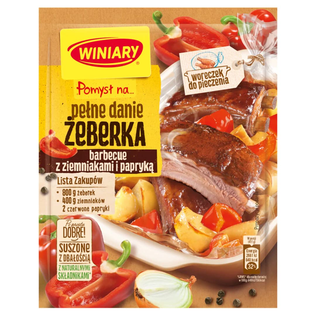 WINIARY POMYSŁ NA... Pełne danie żeberka barbecue z ziemniakami i papryką 42 g