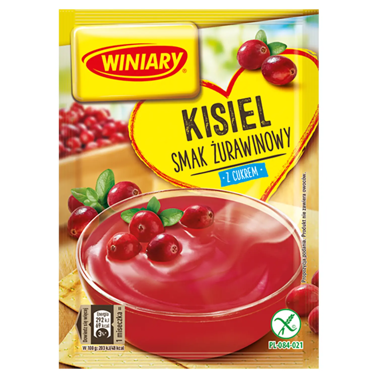 WINIARY Kisiel o smaku żurawiny z cukrem 77 g