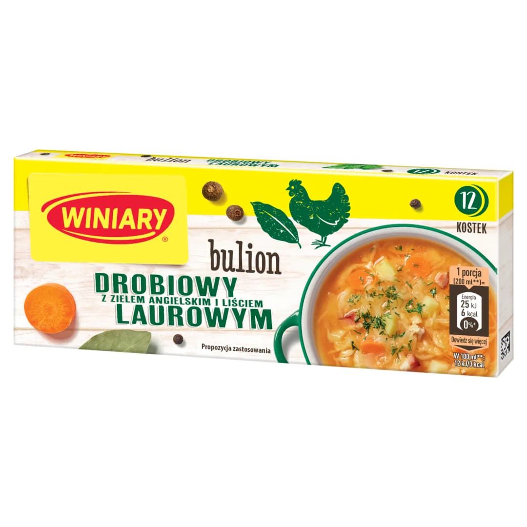 WINIARY Bulion drobiowy z zielem angielskim i liściem laurowym 12 szt. 120 g