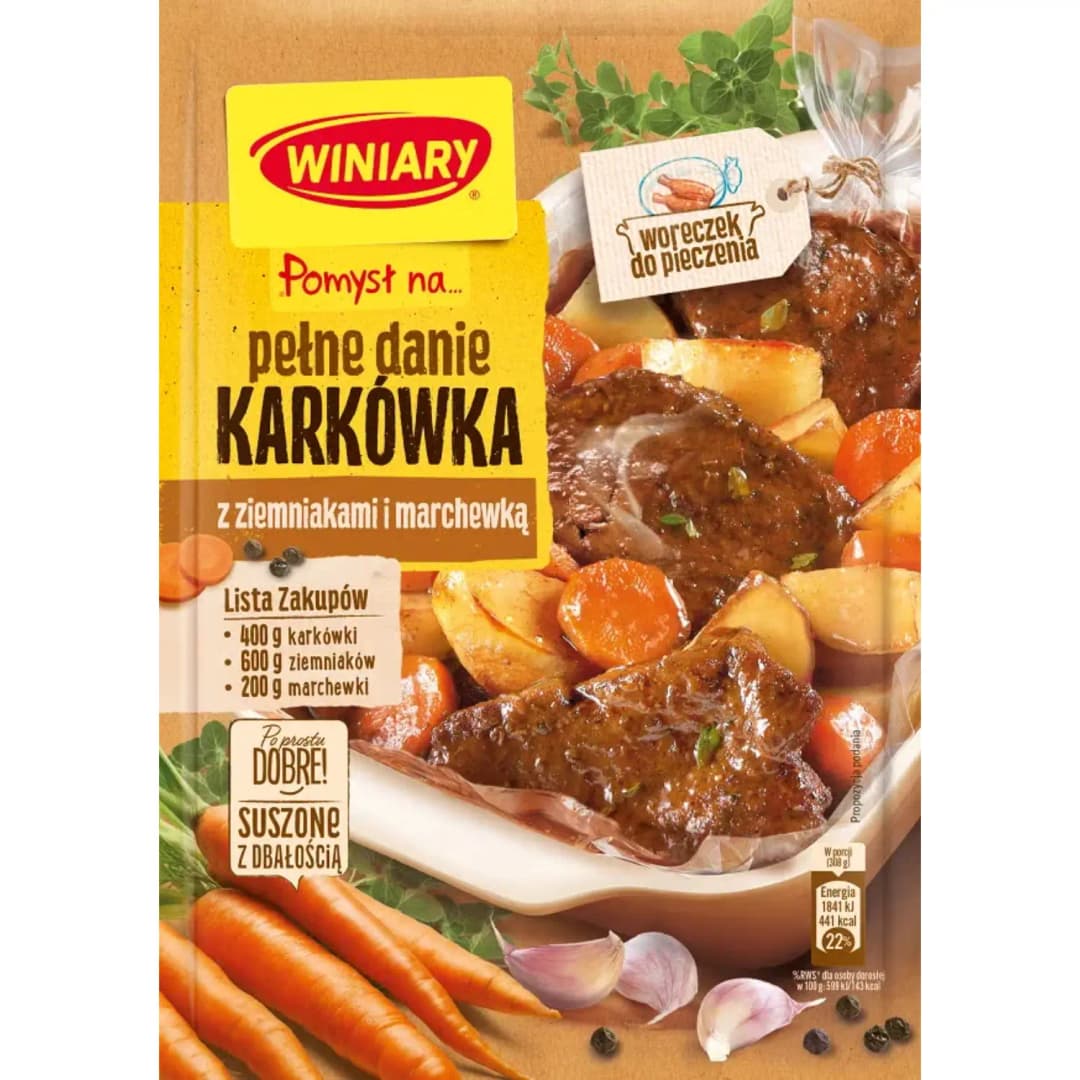 WINIARY POMYSŁ NA... Pełne danie karkówka z ziemniakami i marchewką 30 g