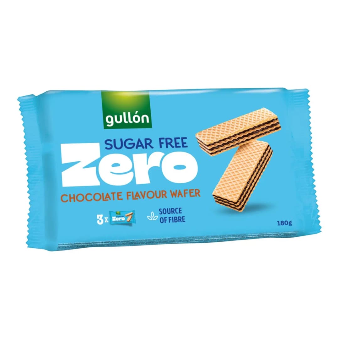 GULLON Wafle z nadzieniem o smaku czekolady bez dodatku cukru 180 g