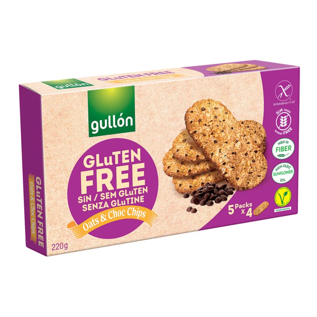 GULLON Ciasteczka bezglutenowe z kawałkami czekolady 220 g