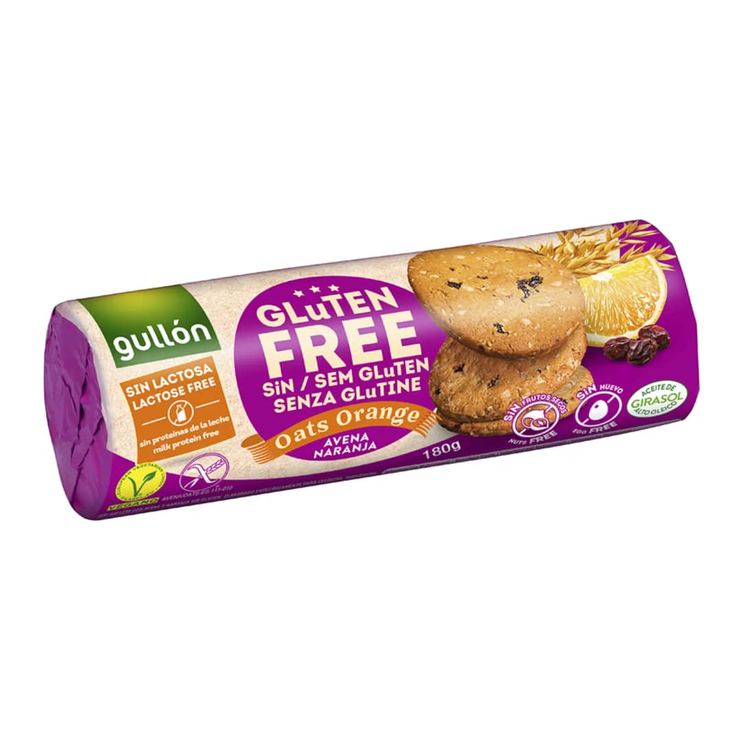 GULLON Ciasteczka bezglutenowe z owsem i pomarańczami 180 g