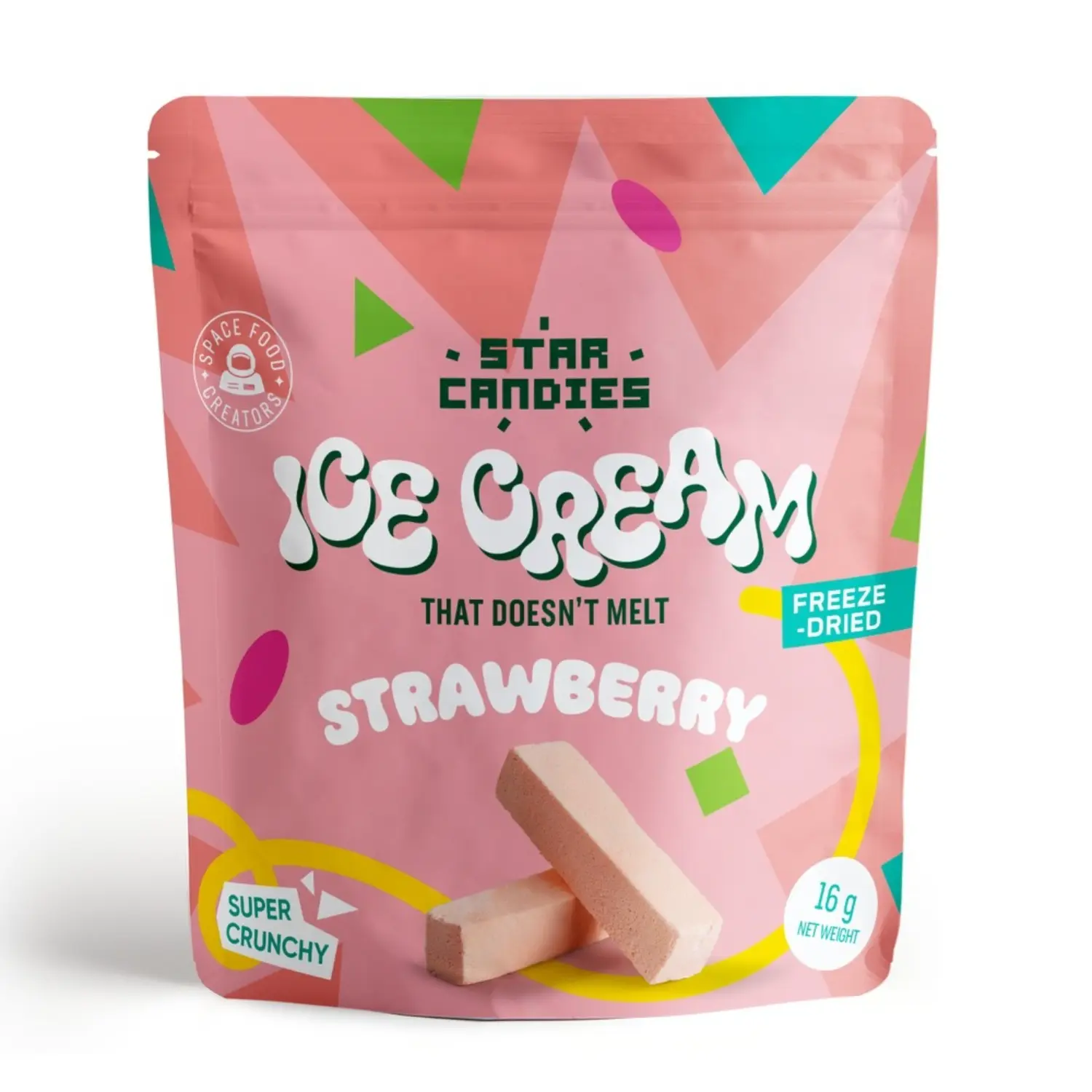 STAR CANDIES Lody o smaku truskawki liofilizowane 16 g