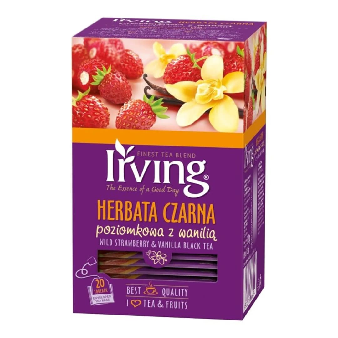 IRVING Herbata czarna poziomkowa z wanilią (20 x 1,5 g) 30 g