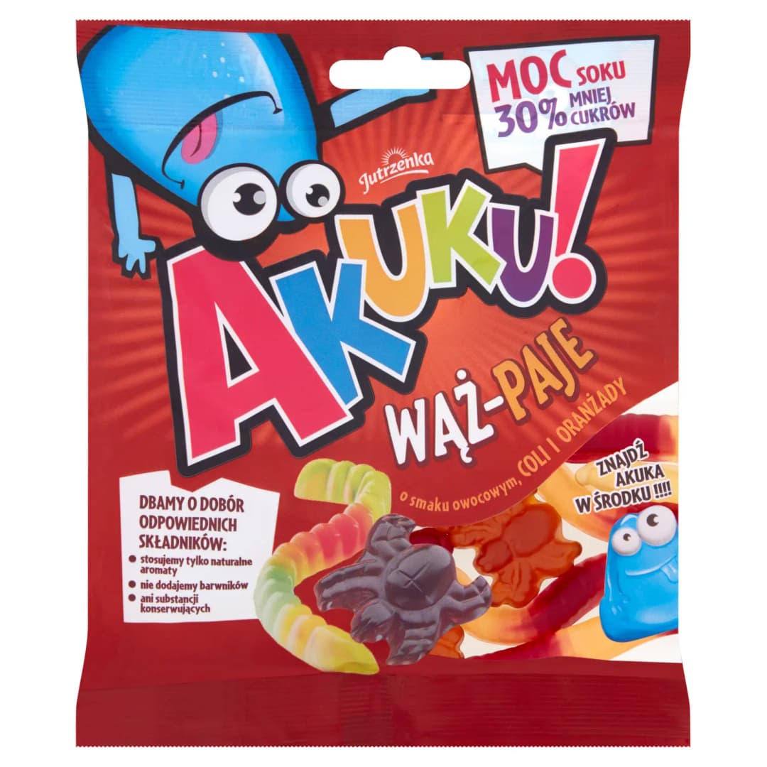 AKUKU! Żelki o obniżonej zawartości cukrów Wąż-Paje 90 g