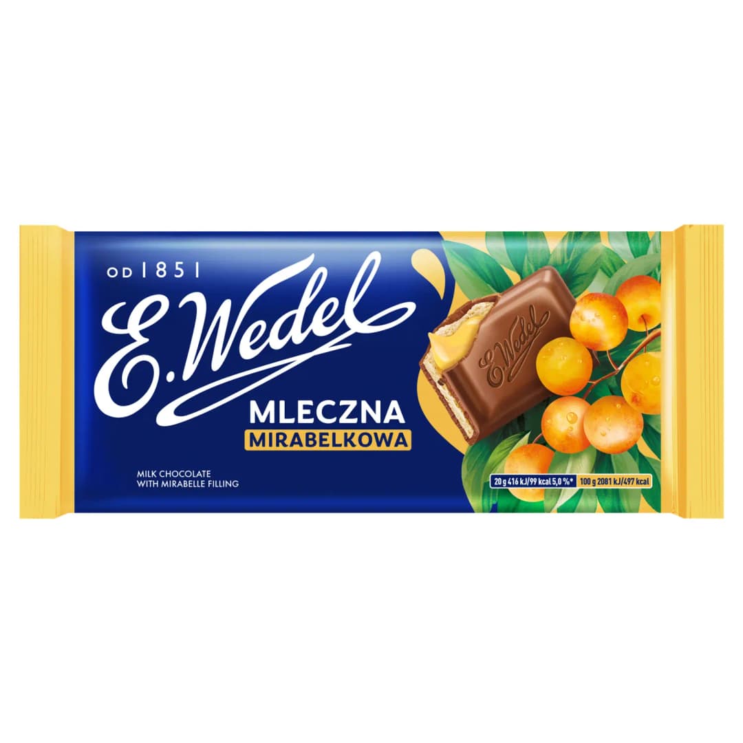 E. WEDEL Czekolada mleczna mirabelkowa 100 g