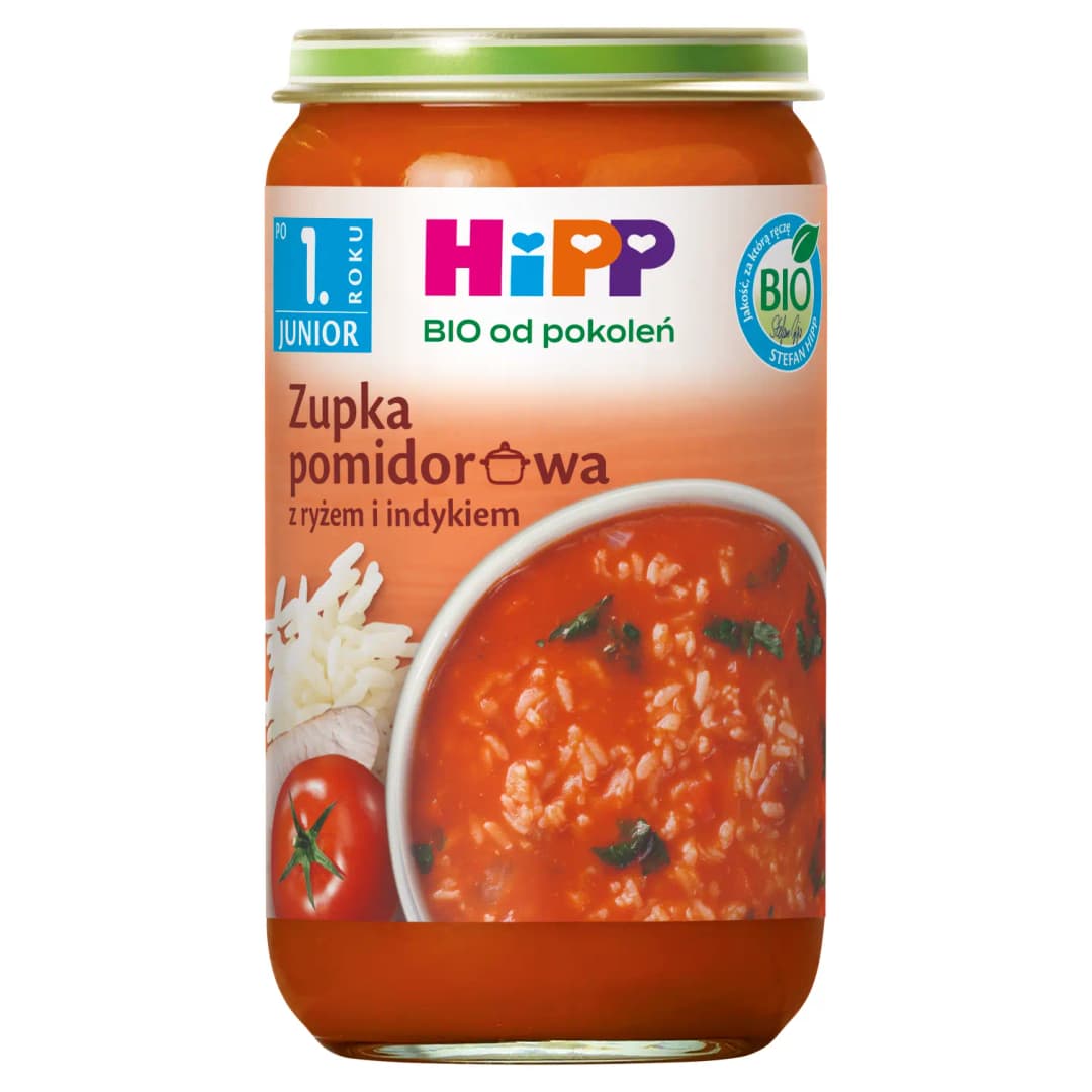 HIPP Zupka pomidorowa z ryżem i indykiem BIO 250 g
