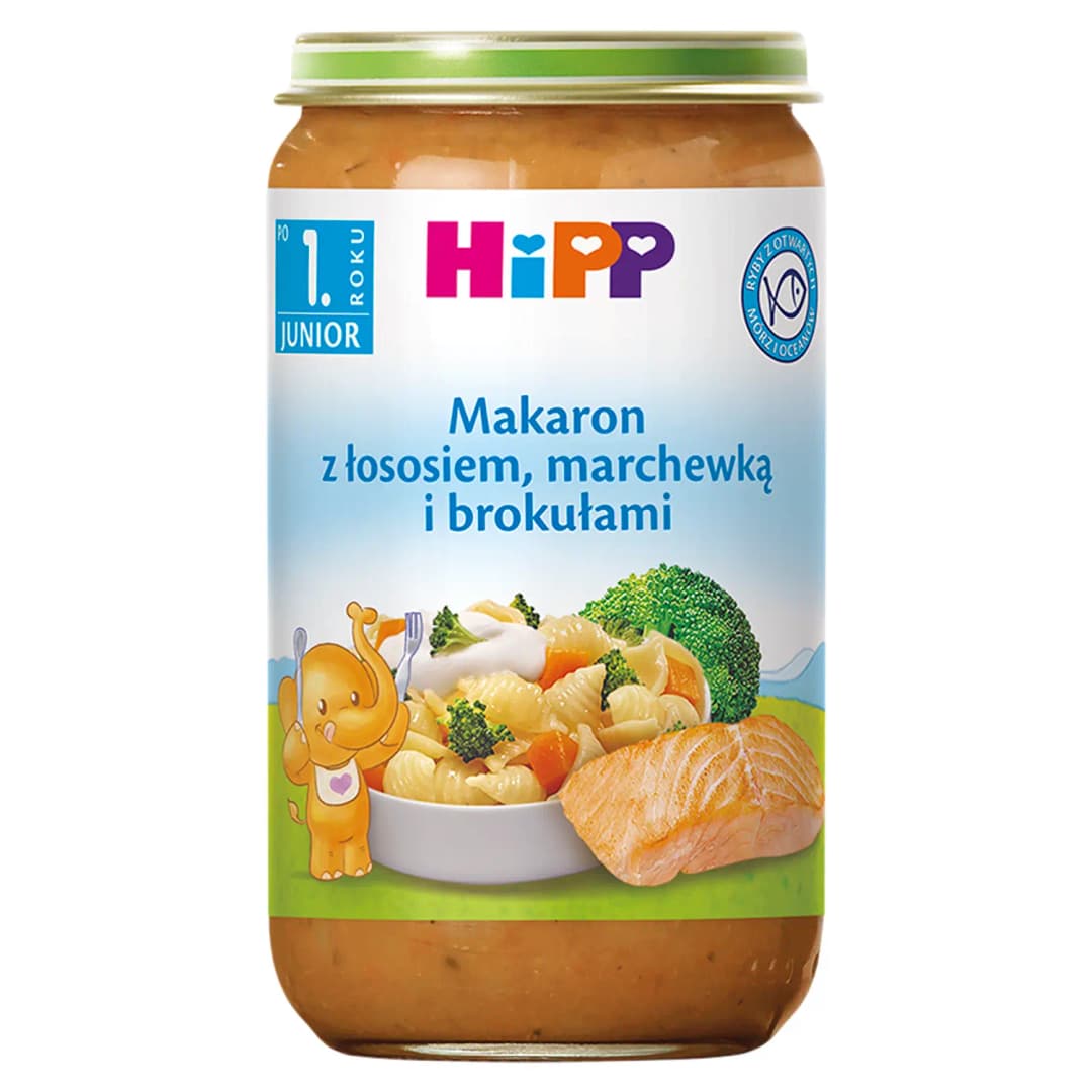 HIPP Makaron z łososiem marchewką i brokułami BIO 250 g