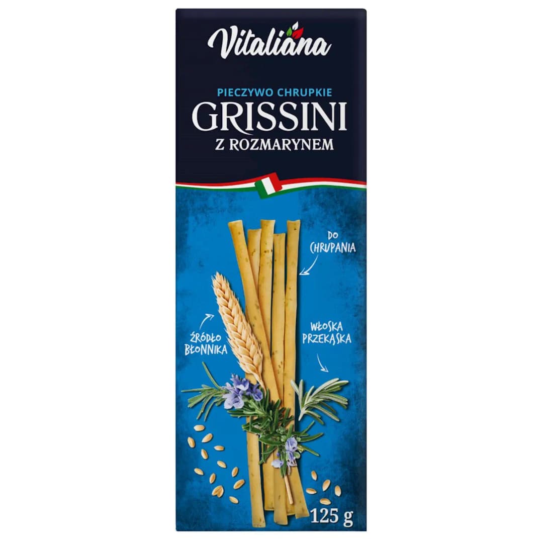 VITALIANA Paluszki grissini z rozmarynem 125 g
