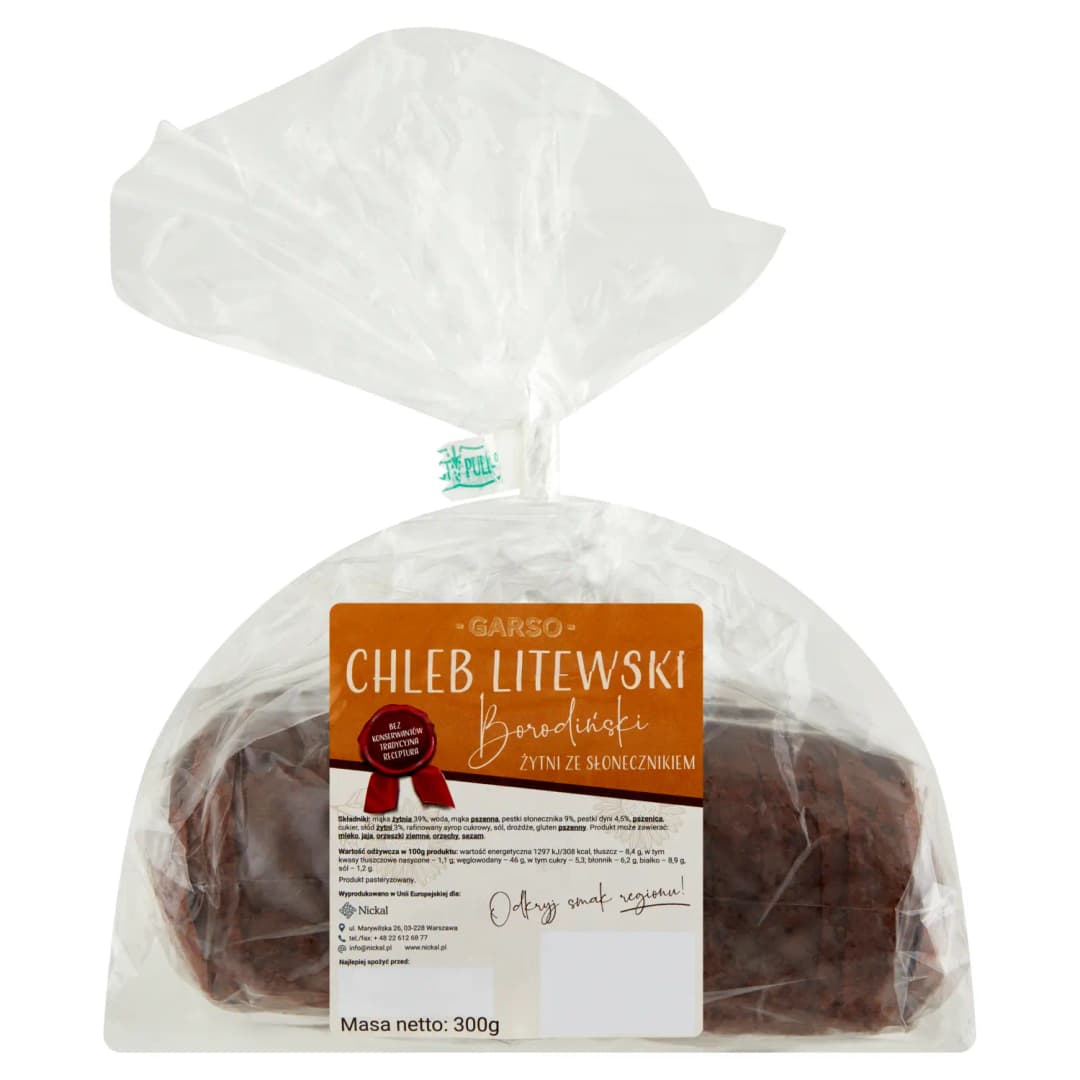 GARSO Chleb litewski borodyński ze słonecznikiem 300 g