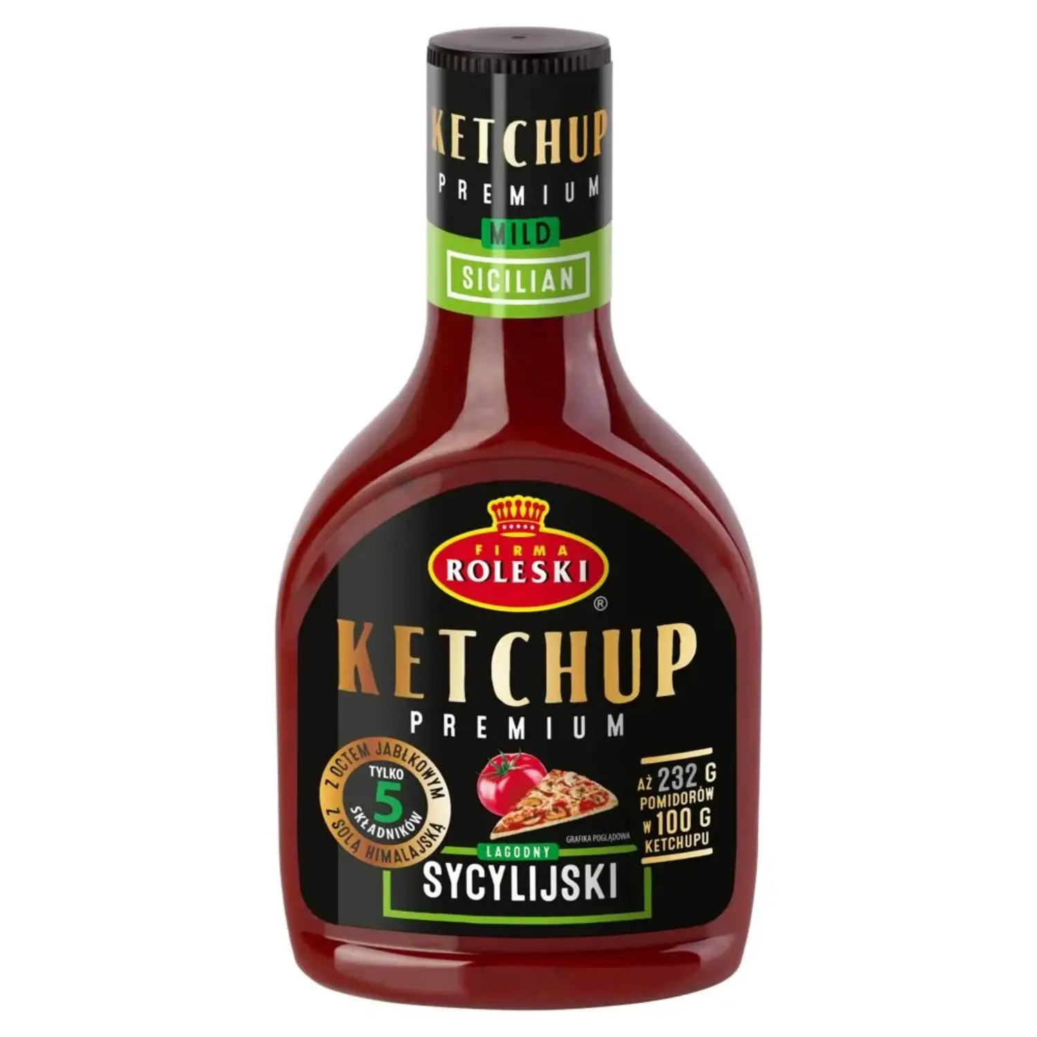 ROLESKI Ketchup premium łagodny sycylijski do pizzy 465 g