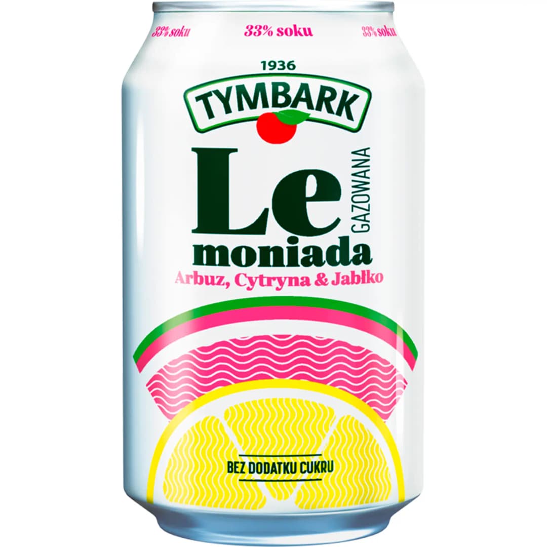 TYMBARK Lemoniada gazowana o smaku arbuz cytryna jabłko 330 ml