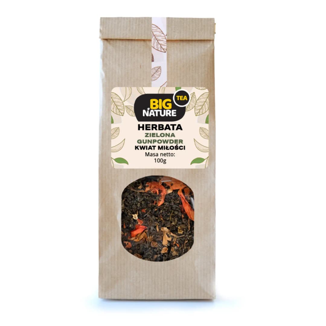 BIG NATURE Herbata zielona Gunpowder Kwiat Miłości 100 g