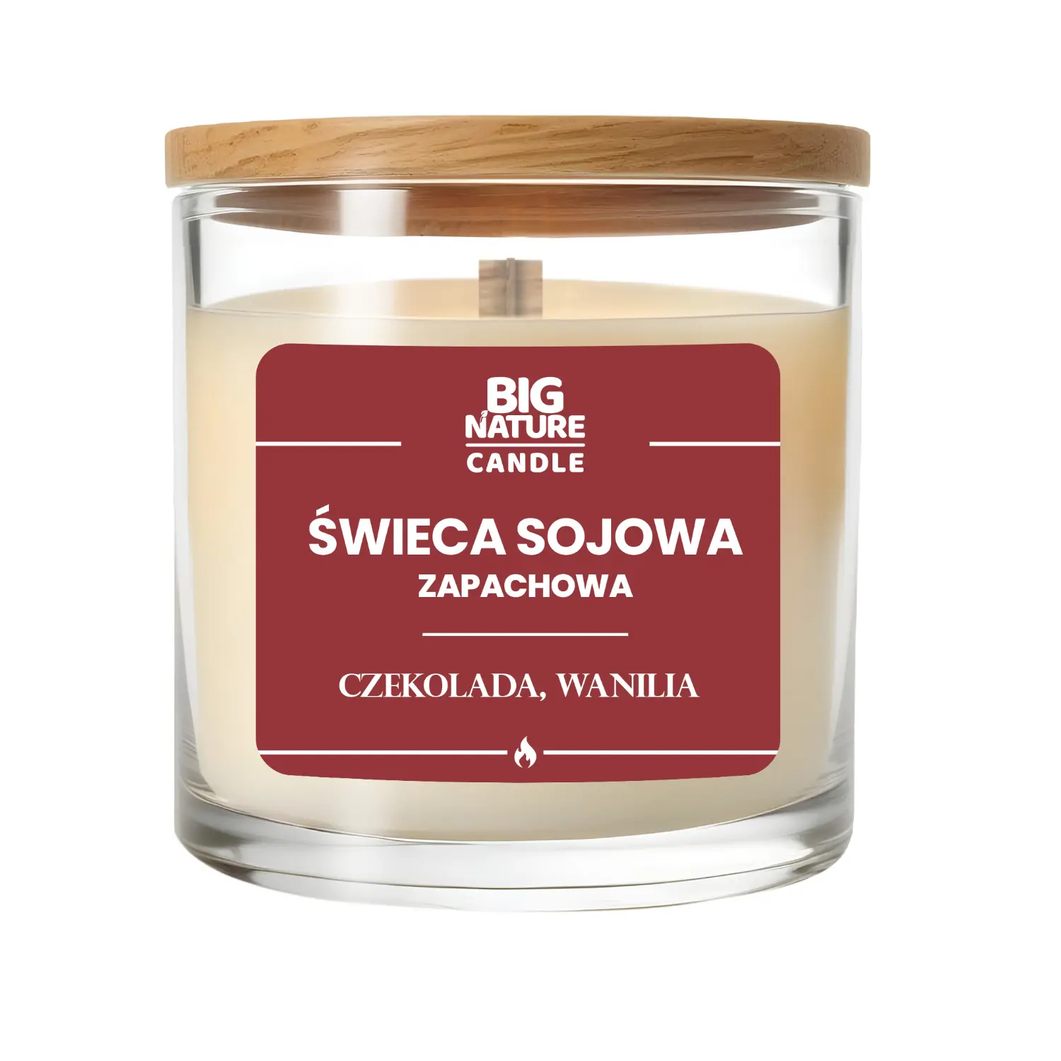 BIG NATURE Świeca sojowa o zapachu Czekolada i Wanilia 155 g 1 szt.
