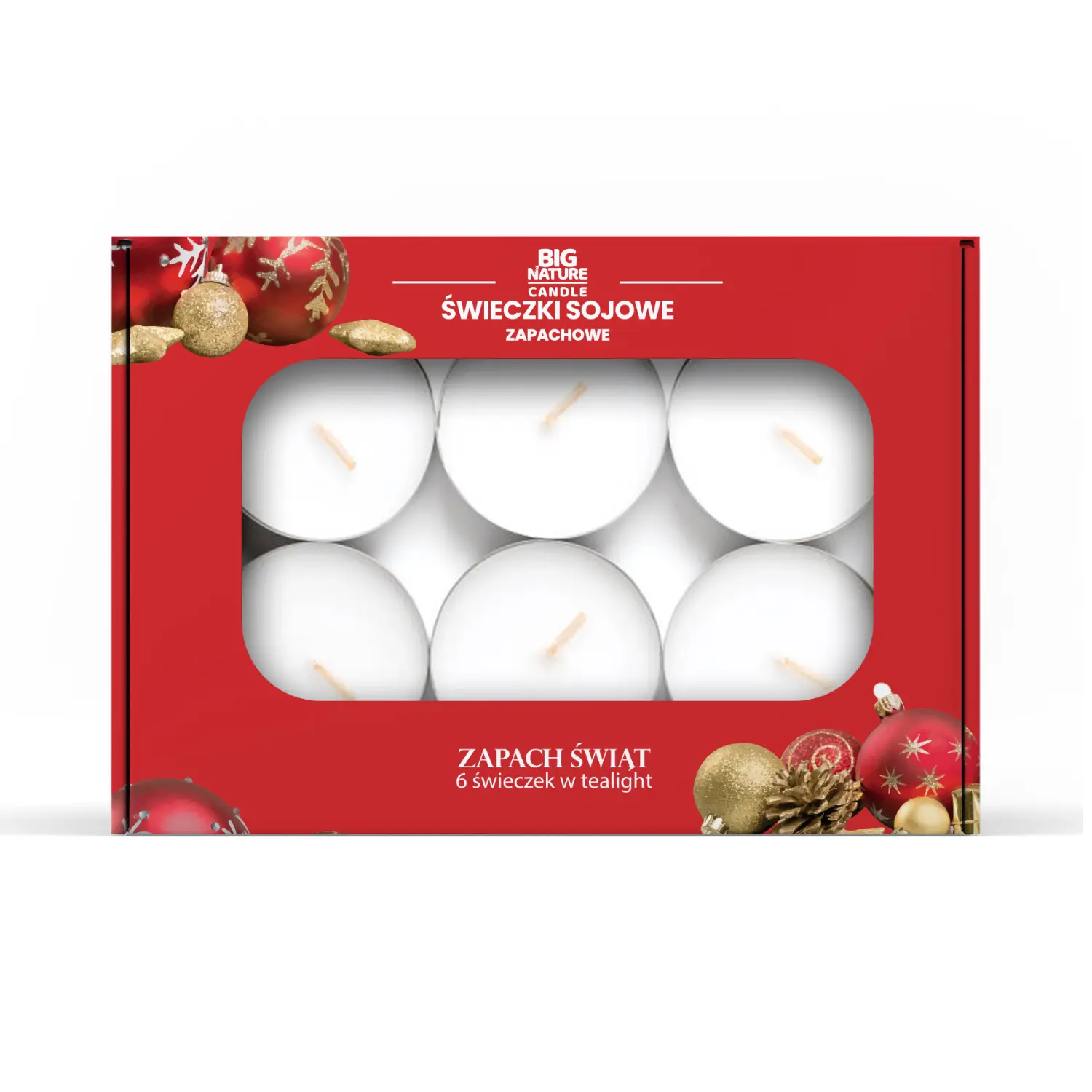 BIG NATURE Świeczki sojowe tealight o zapachu Zapach Świąt 60 g