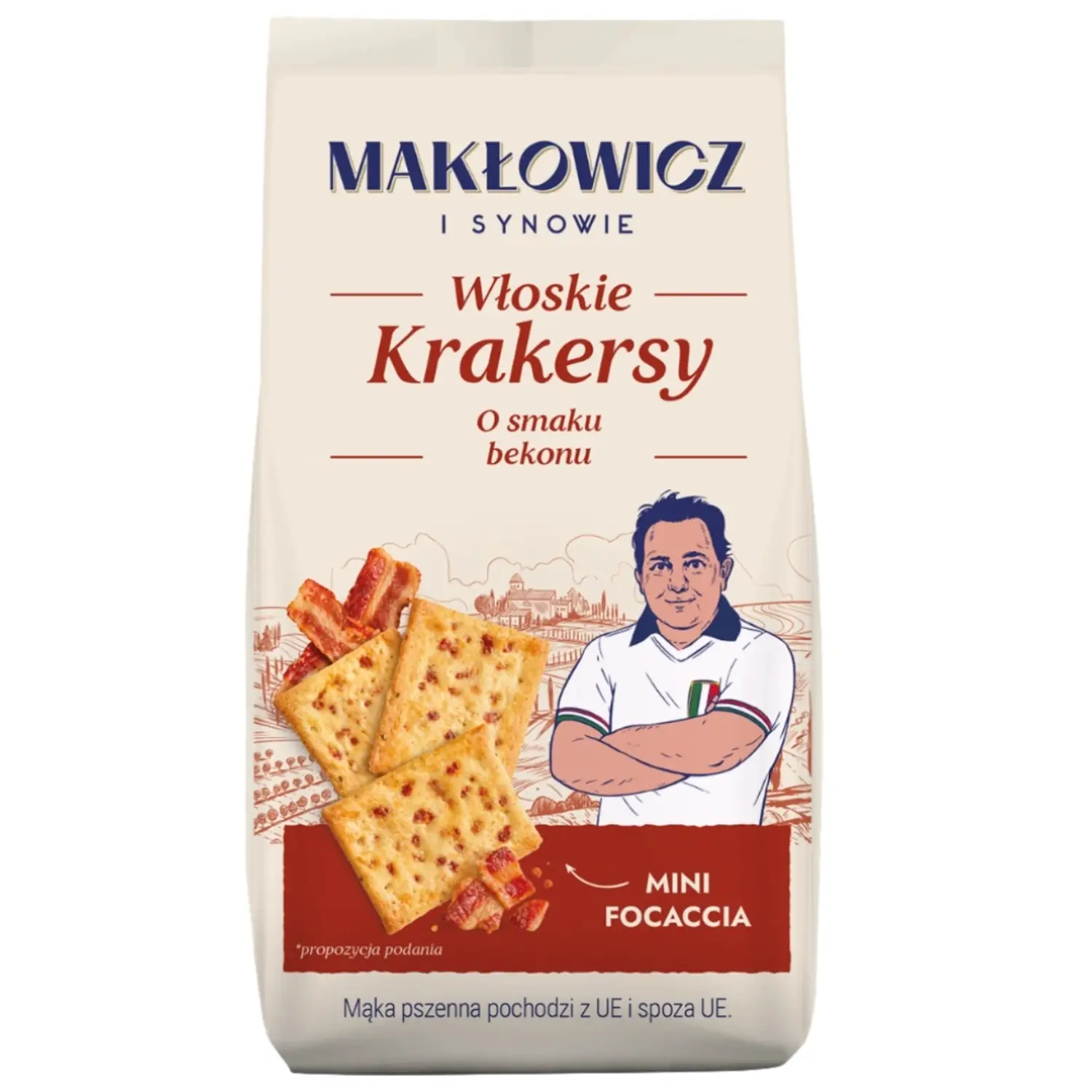MAKŁOWICZ I SYNOWIE Krakersy o smaku bekonu 100 g