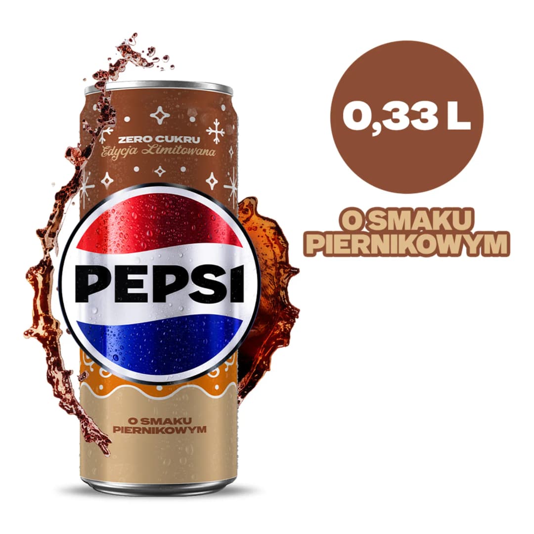 PEPSI COLA ZERO Napój gazowany typu cola o smaku piernikowym bez cukru 330 ml