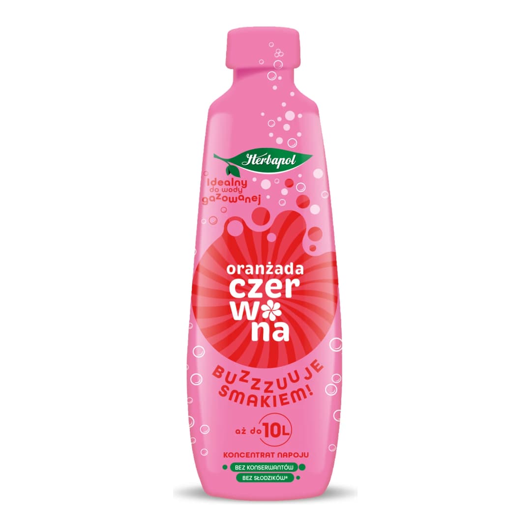 HERBAPOL Koncentrat napoju o smaku oranżady czerwonej 405 ml