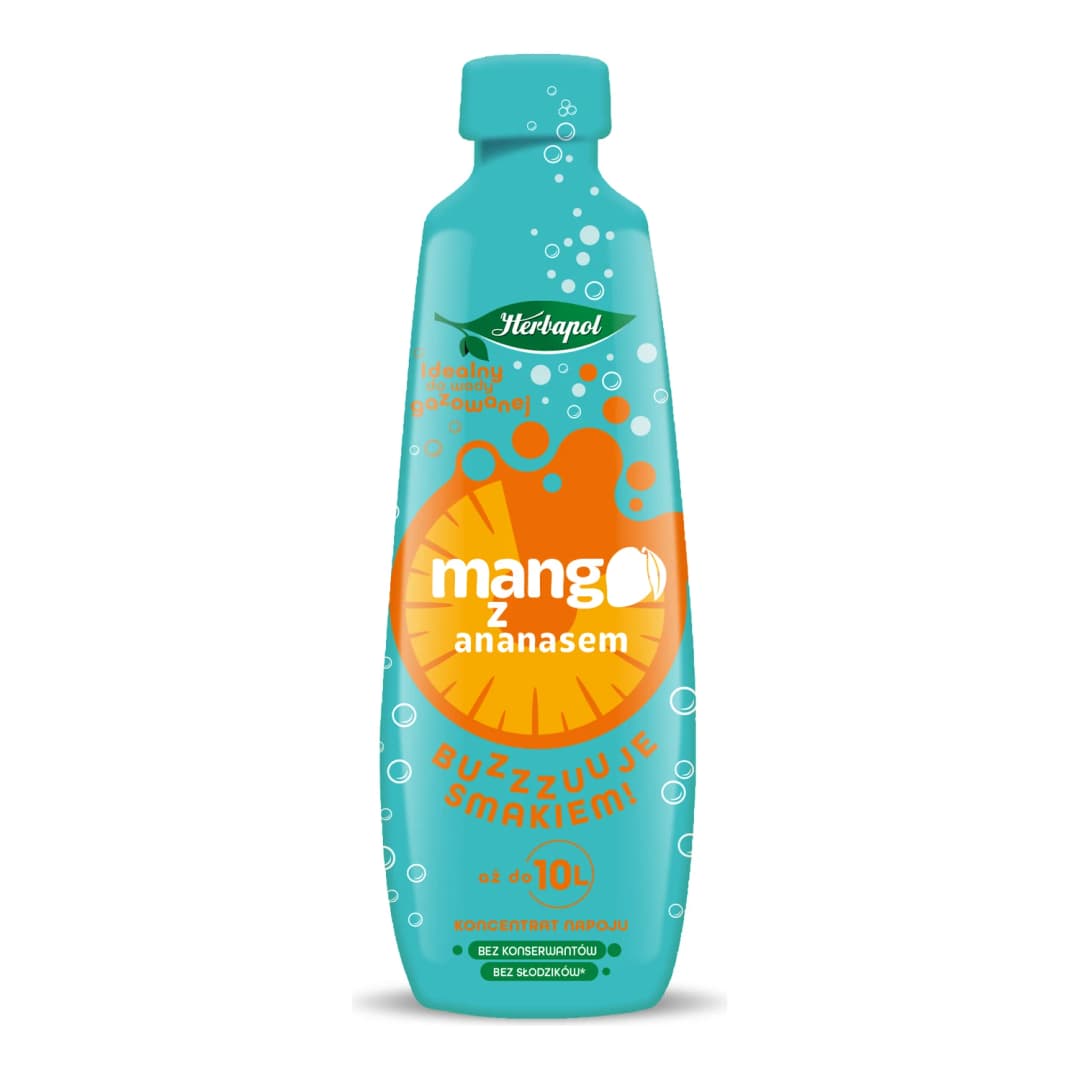 HERBAPOL Koncentrat napoju o smaku mango z ananasem 405 ml