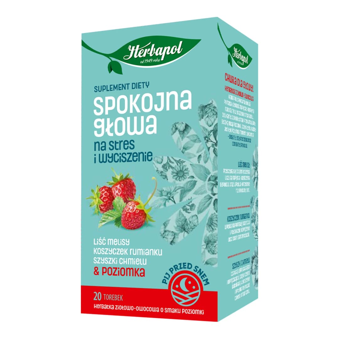 HERBAPOL Herbata ziołowo-owocowa w torebkach spokojna głowa suplement diety (20x1,5 g) 30 g