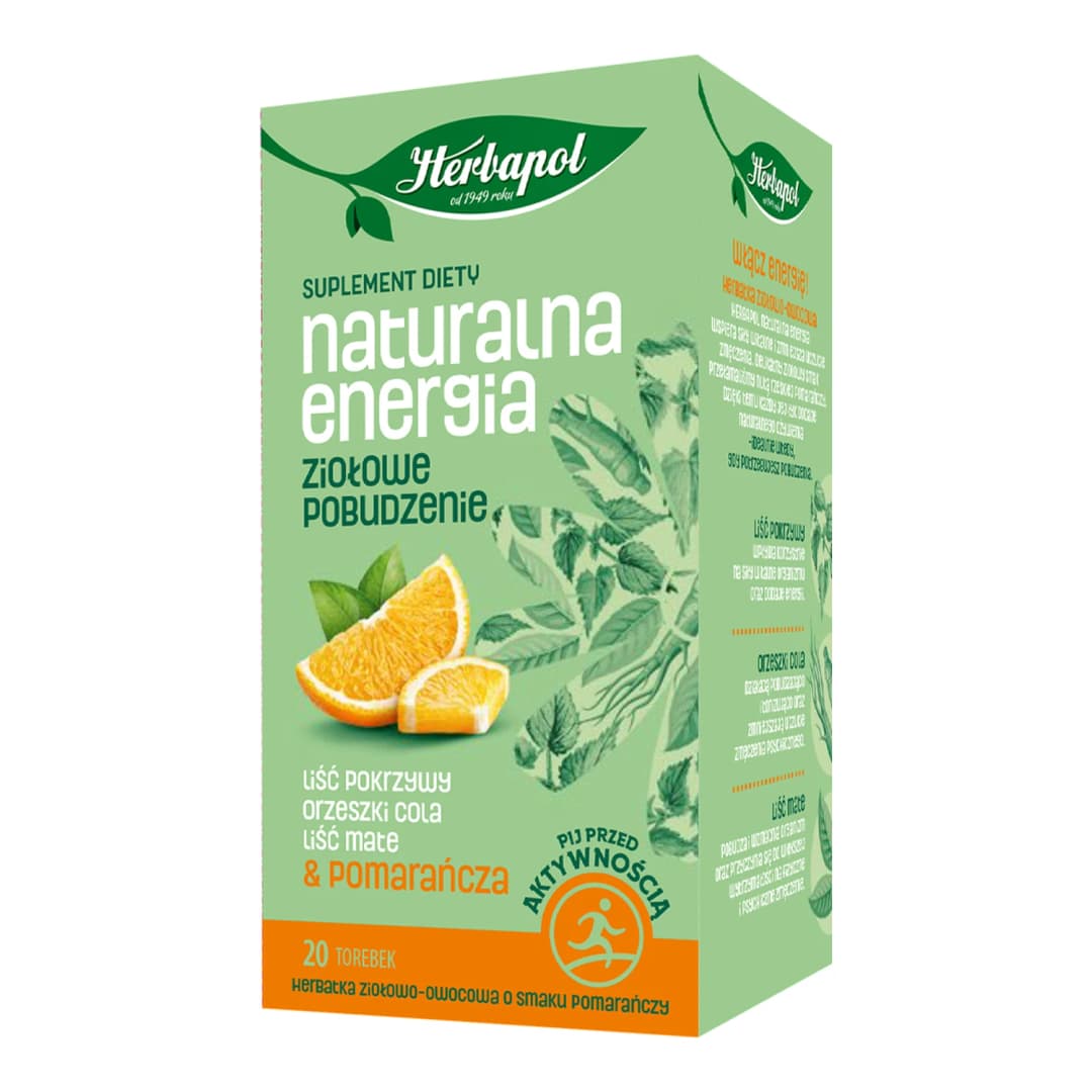 HERBAPOL Herbata ziołowo-owocowa w torebkach naturalna energia suplement diety (20x1,5 g) 30 g