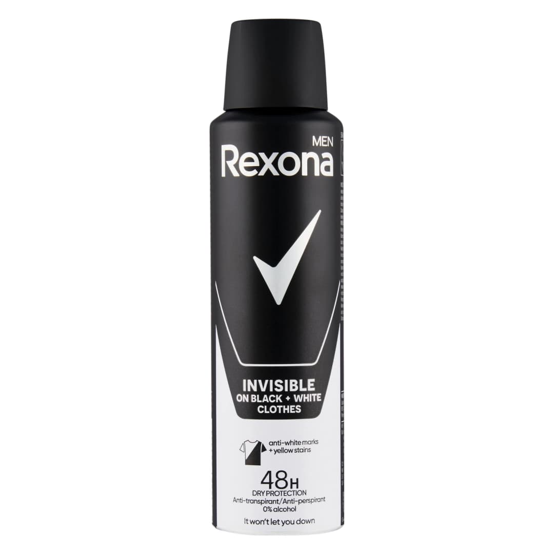 REXONA MEN Antyperspirant w aerozolu Invisible Black+White 150 ml