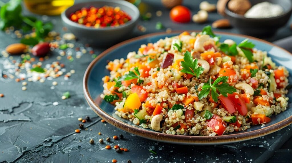 3. Quinoa z warzywami i sosem teriyaki